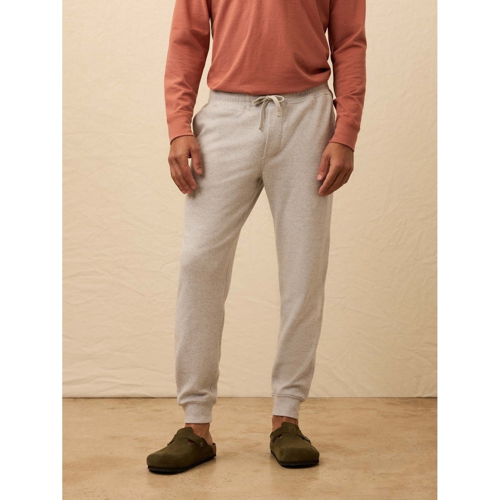 Faherty Legend Sweatpants Joggers Tapered Fit Twill Cotton Gray Men's Medium